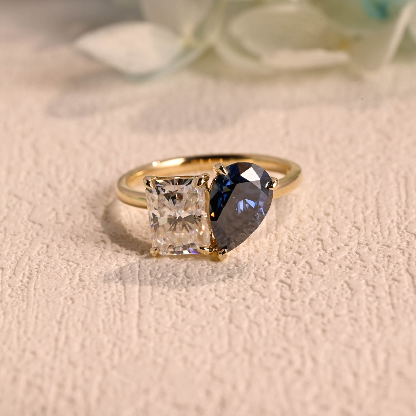 radiant-cut-dual-stone-ring-sapphire-engagement-ring-moissanite-wedding-ring