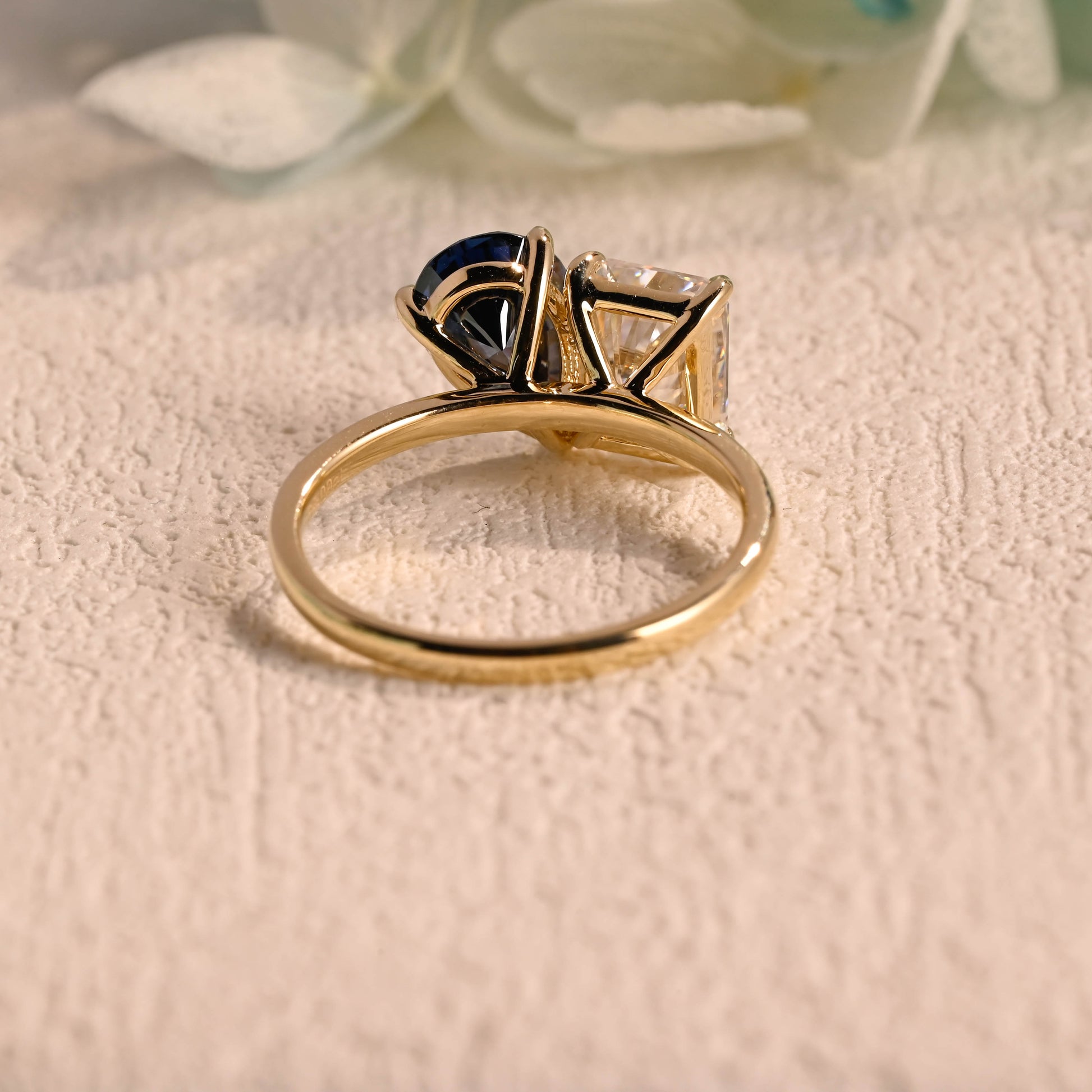 radiant-cut-dual-stone-ring-sapphire-engagement-ring-moissanite-wedding-ring