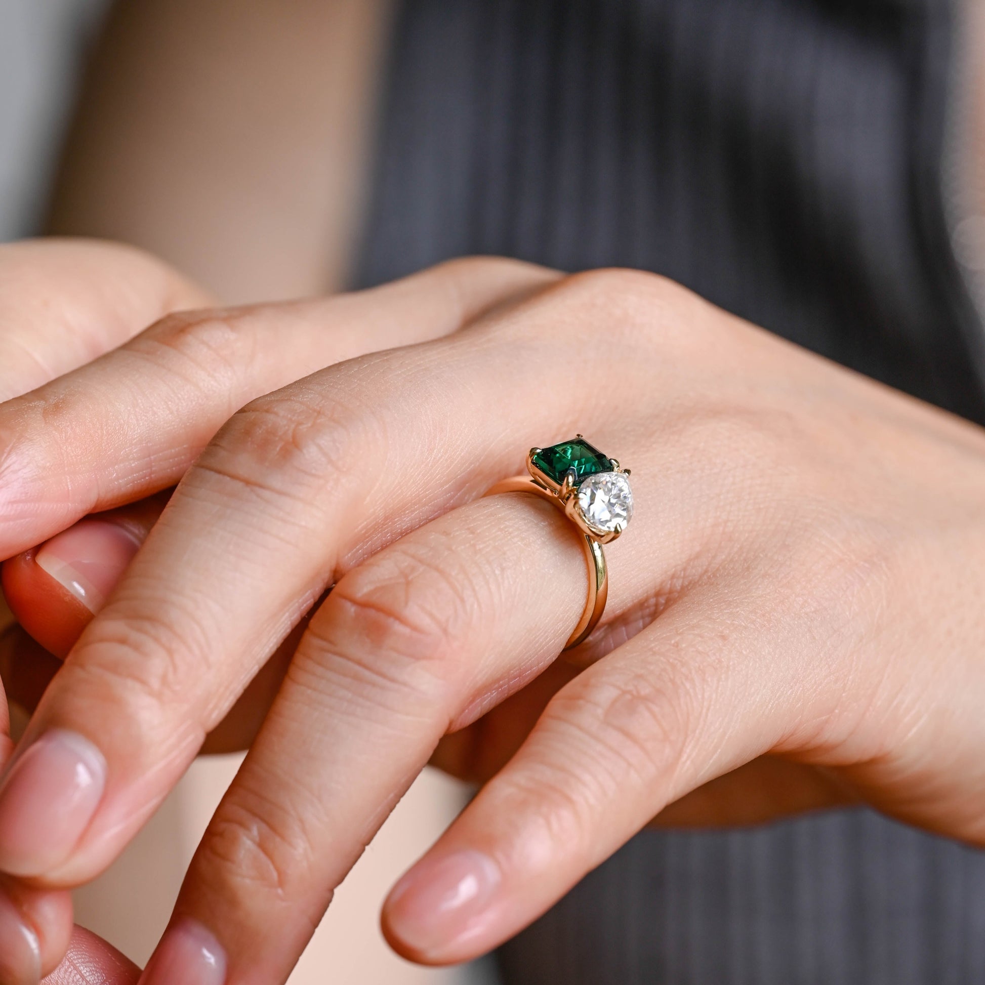 solid-gold-two-stone-ring-toi-et-moi-emerald-pear-cut-engagement-ring