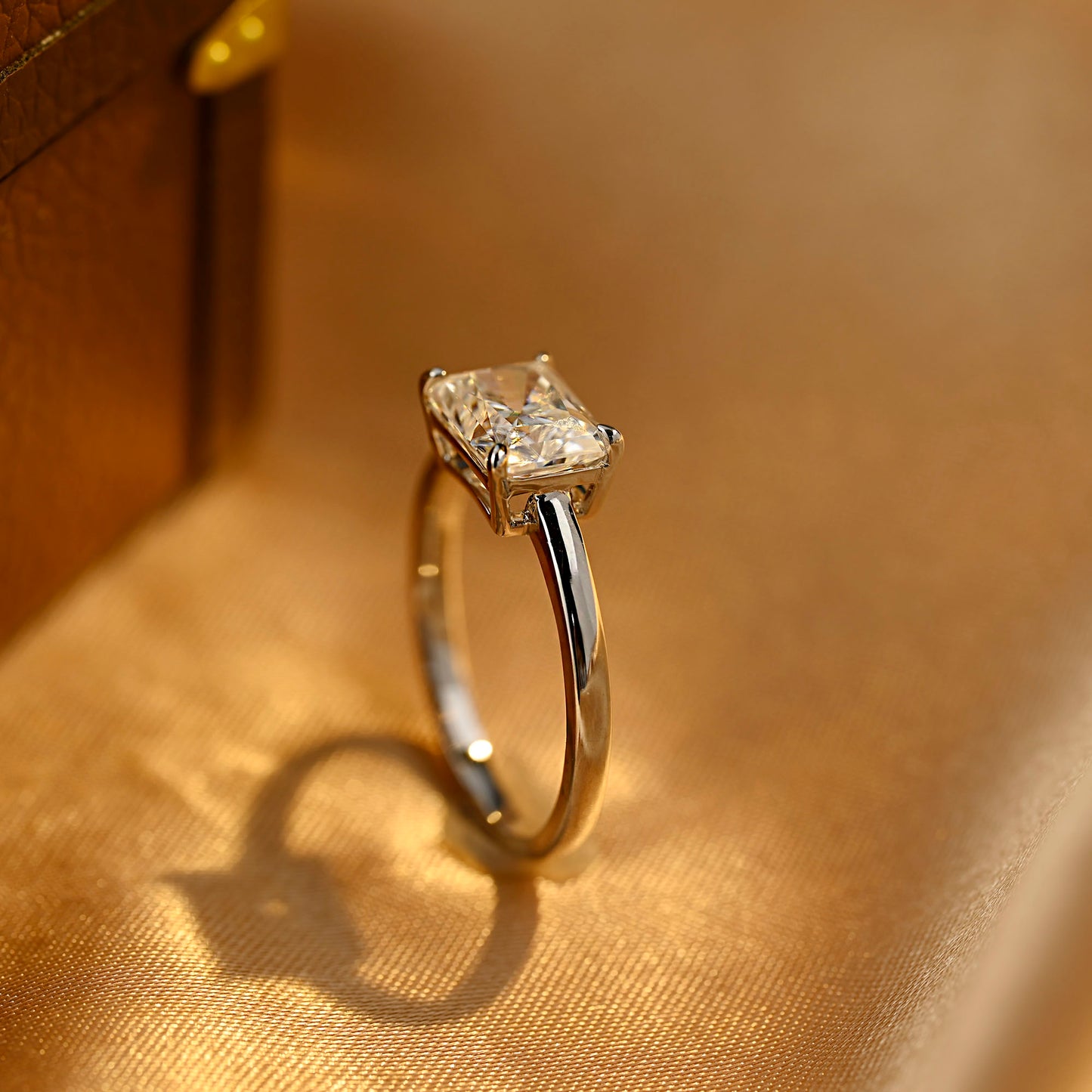 solid-gold-radiant-cut-moissanite-engagement-ring-east-west-ring-weddig-ring