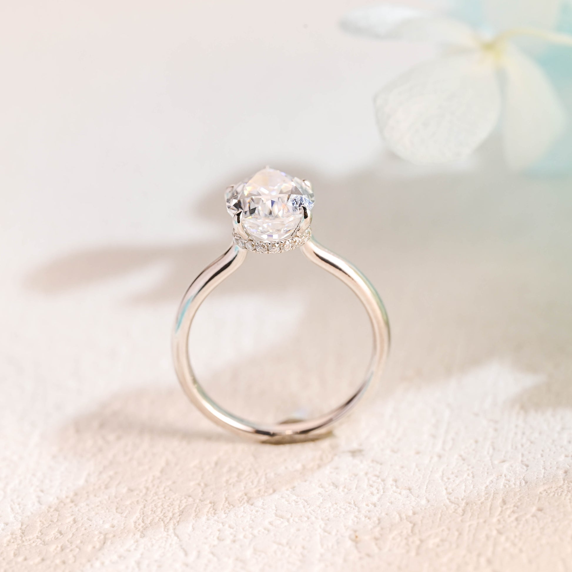 Pear-cut-moissanite-engagement-ring-solid-gold-ring-promise-ring-gift