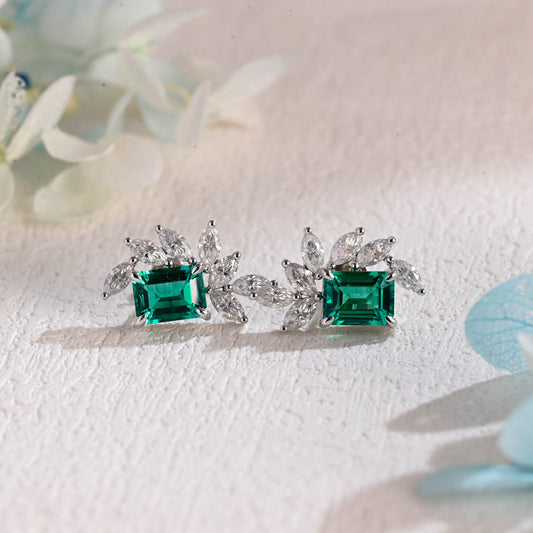 lab-emerald-earrings-studs-wedding-gifts-engagement-accessories-moissanite-studs