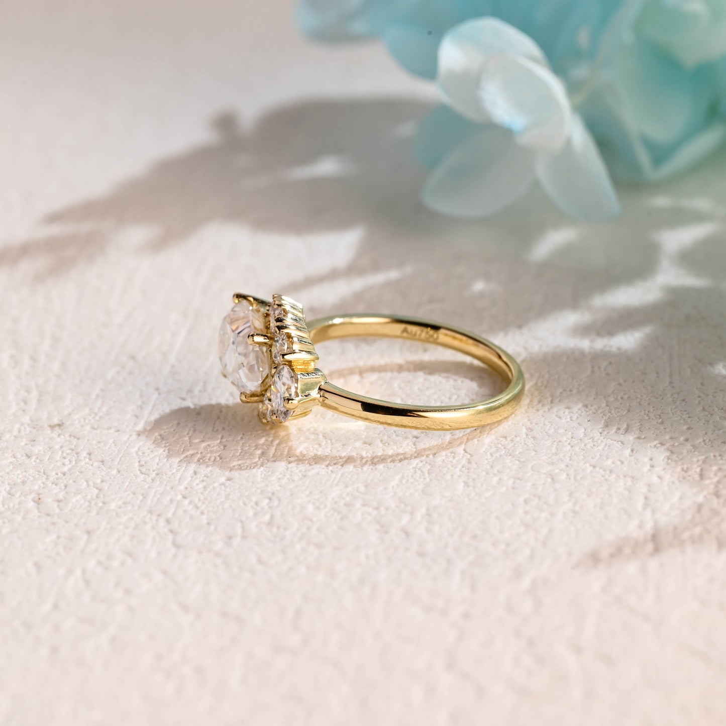 Pear-cut-moissanite-engagement-ring-solid-gold-ring-promise-ring-gift