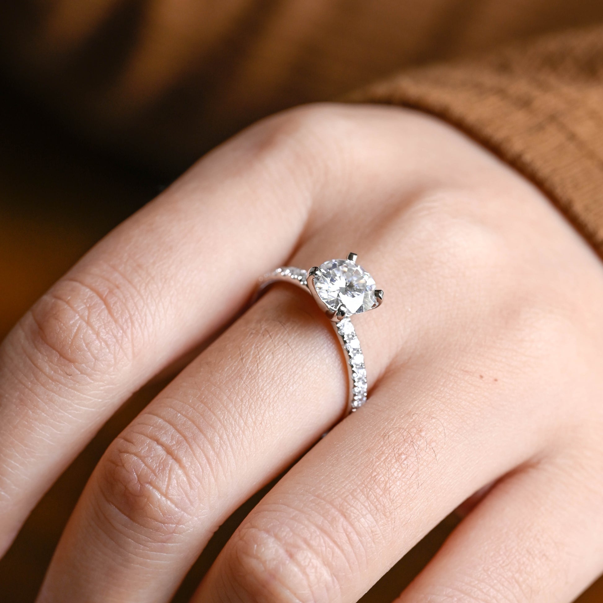 round-cut-moissanite-engagement-ring-half-pave-wedding-ring