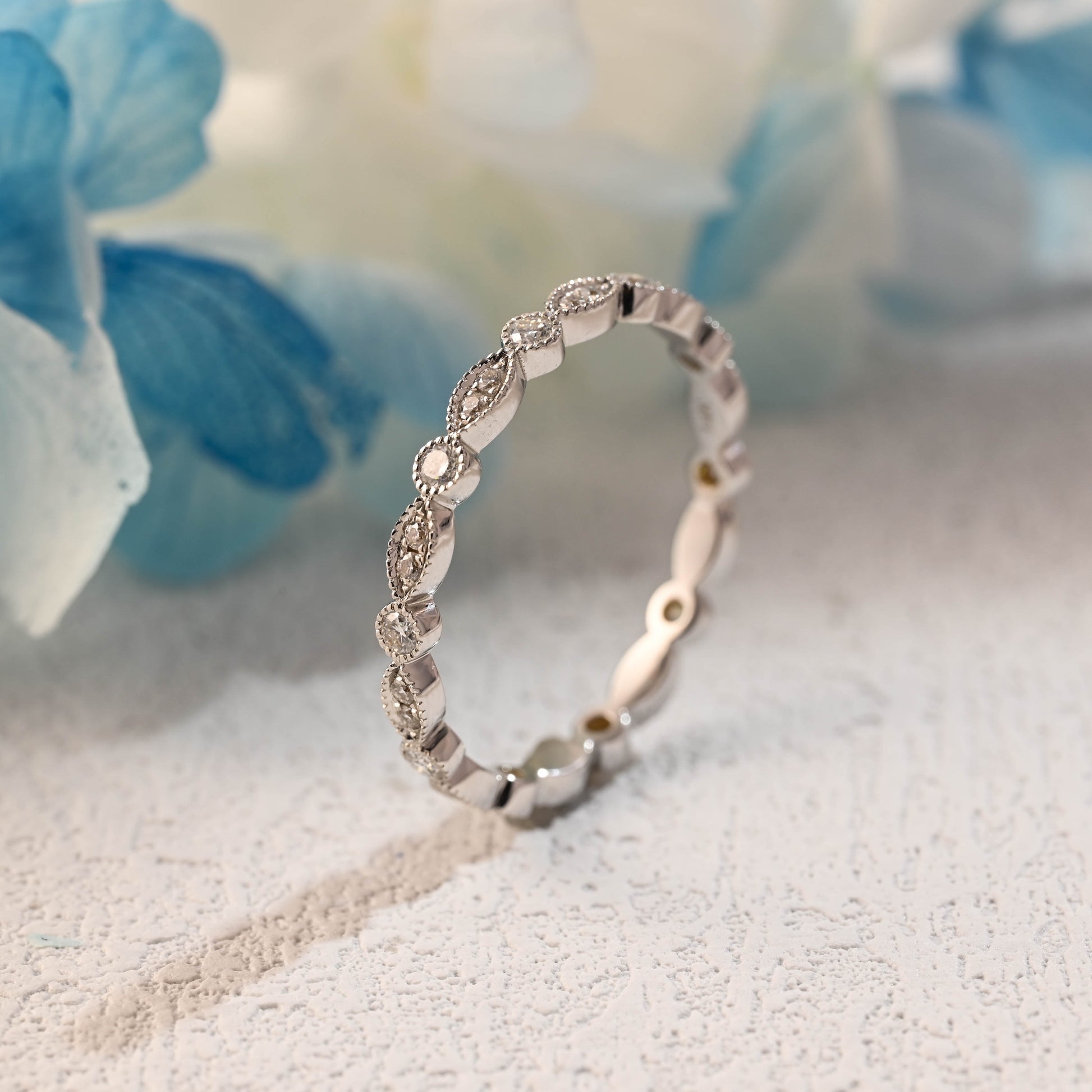 solid-gold-round-cut-moissanite-wedding-ring-full-eternity-wedding-band-beaded-ring