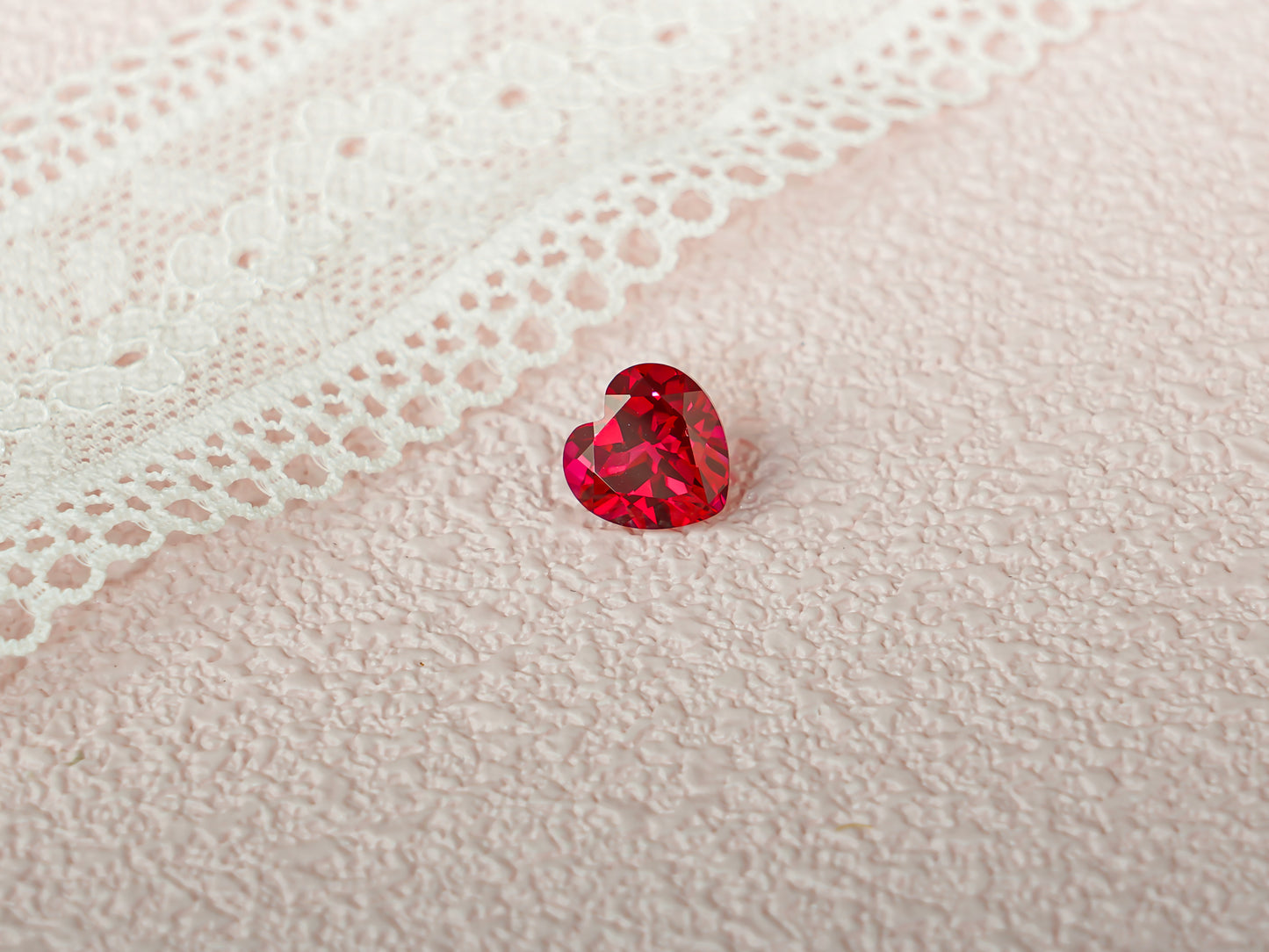 Lab Grown Heart Cut Ruby Loose Stone for Jewelry Making