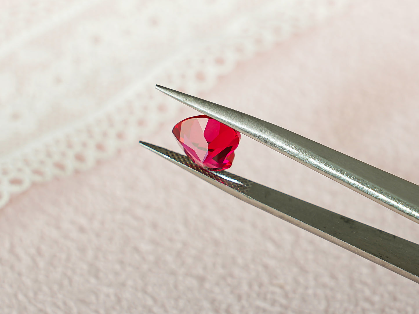 Lab Grown Heart Cut Ruby Loose Stone for Jewelry Making