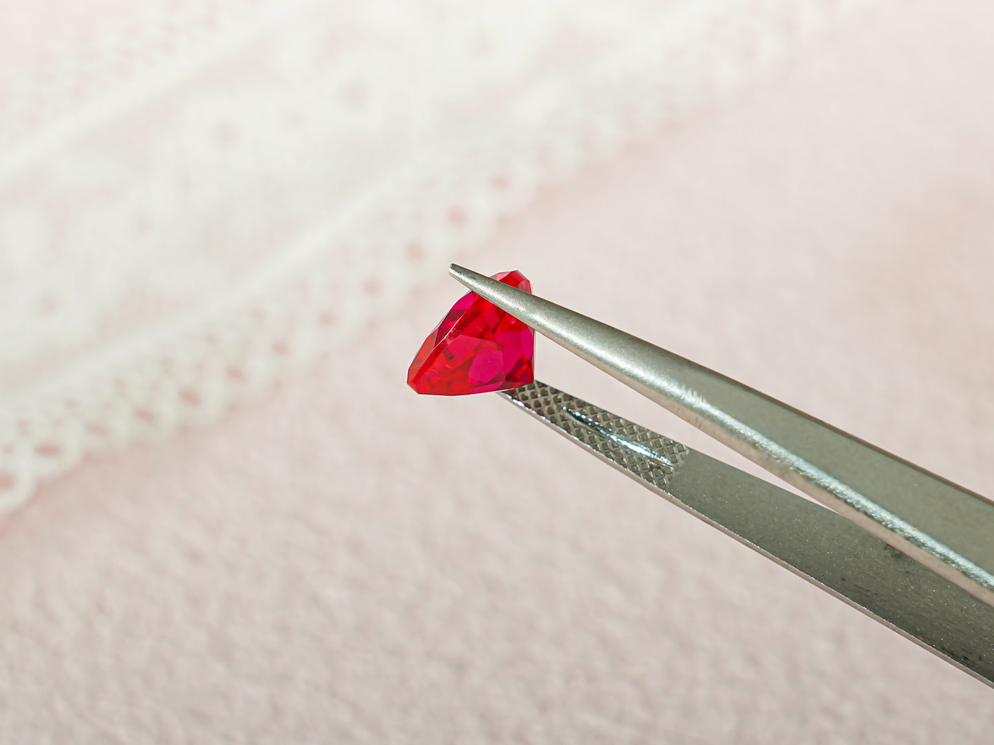 Lab Grown Heart Cut Ruby Loose Stone for Jewelry Making