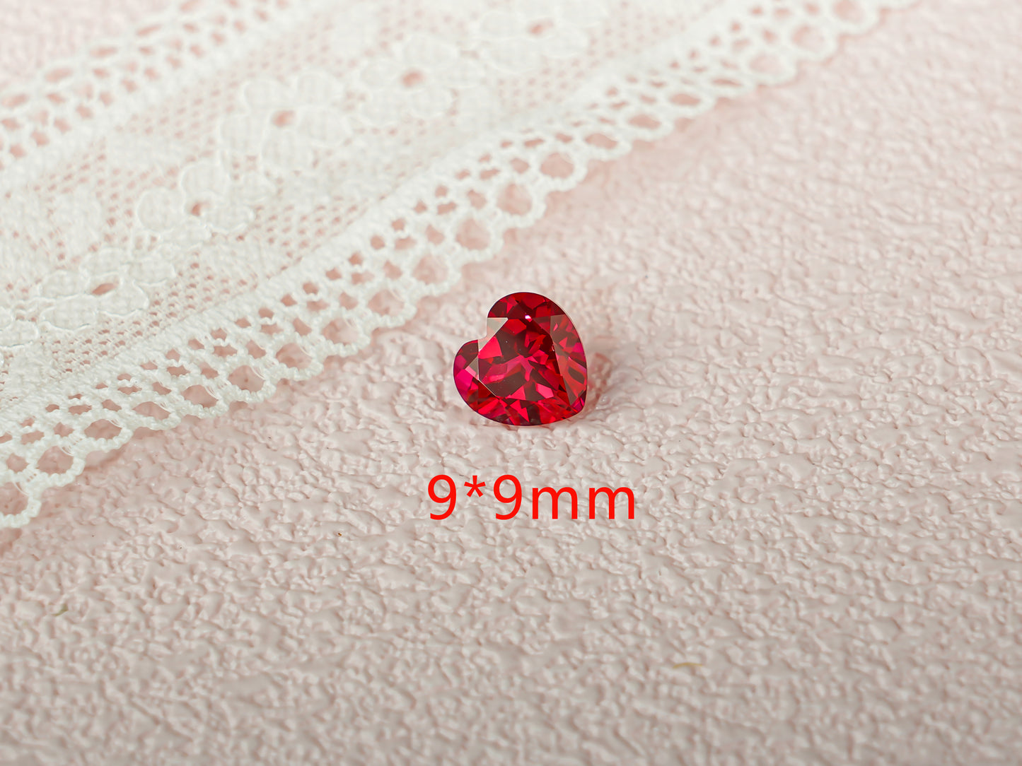 Lab Grown Heart Cut Ruby Loose Stone for Jewelry Making