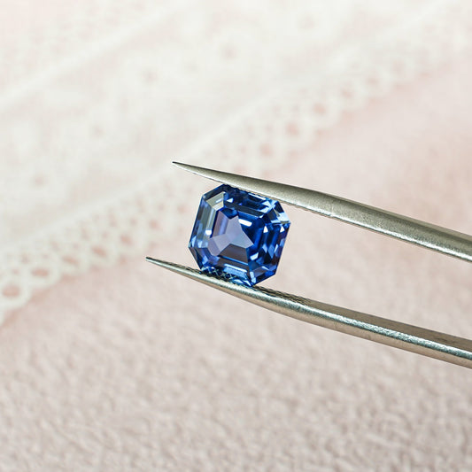 Lab Grown Asscher Cut AAA Flawless Sapphire Loose Stone for Jewelry Making