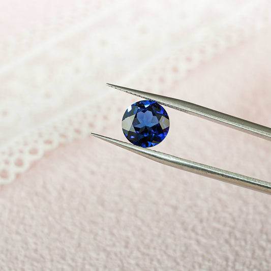 Lab Grown Round Cut Sapphire Loose Stone for Jewelry Making