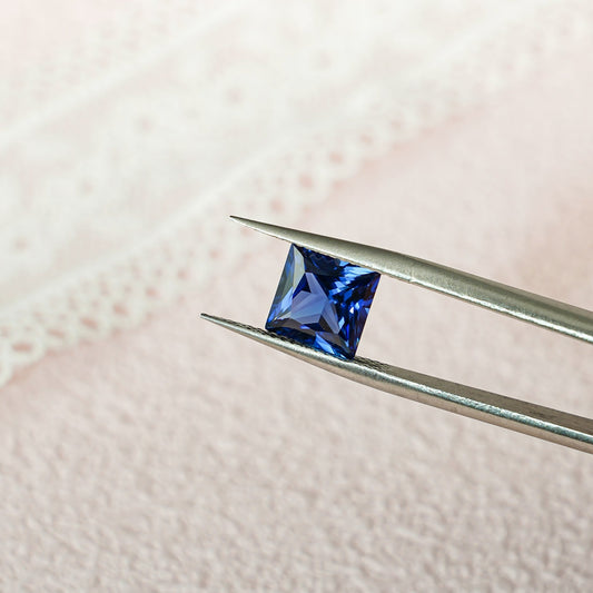 Lab Grown Princess Cut Sapphire Loose Stone for Jewelry Making
