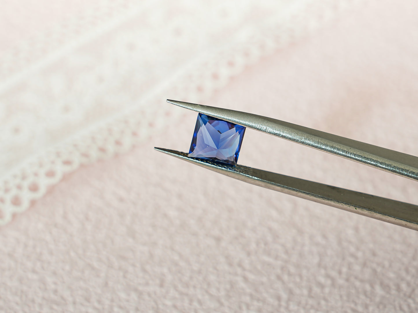 Lab Grown Princess Cut Sapphire Loose Stone for Jewelry Making