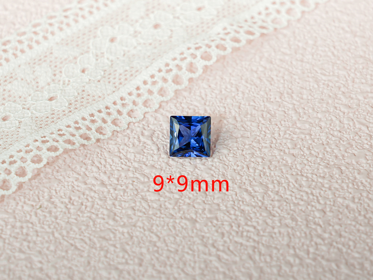 Lab Grown Princess Cut Sapphire Loose Stone for Jewelry Making