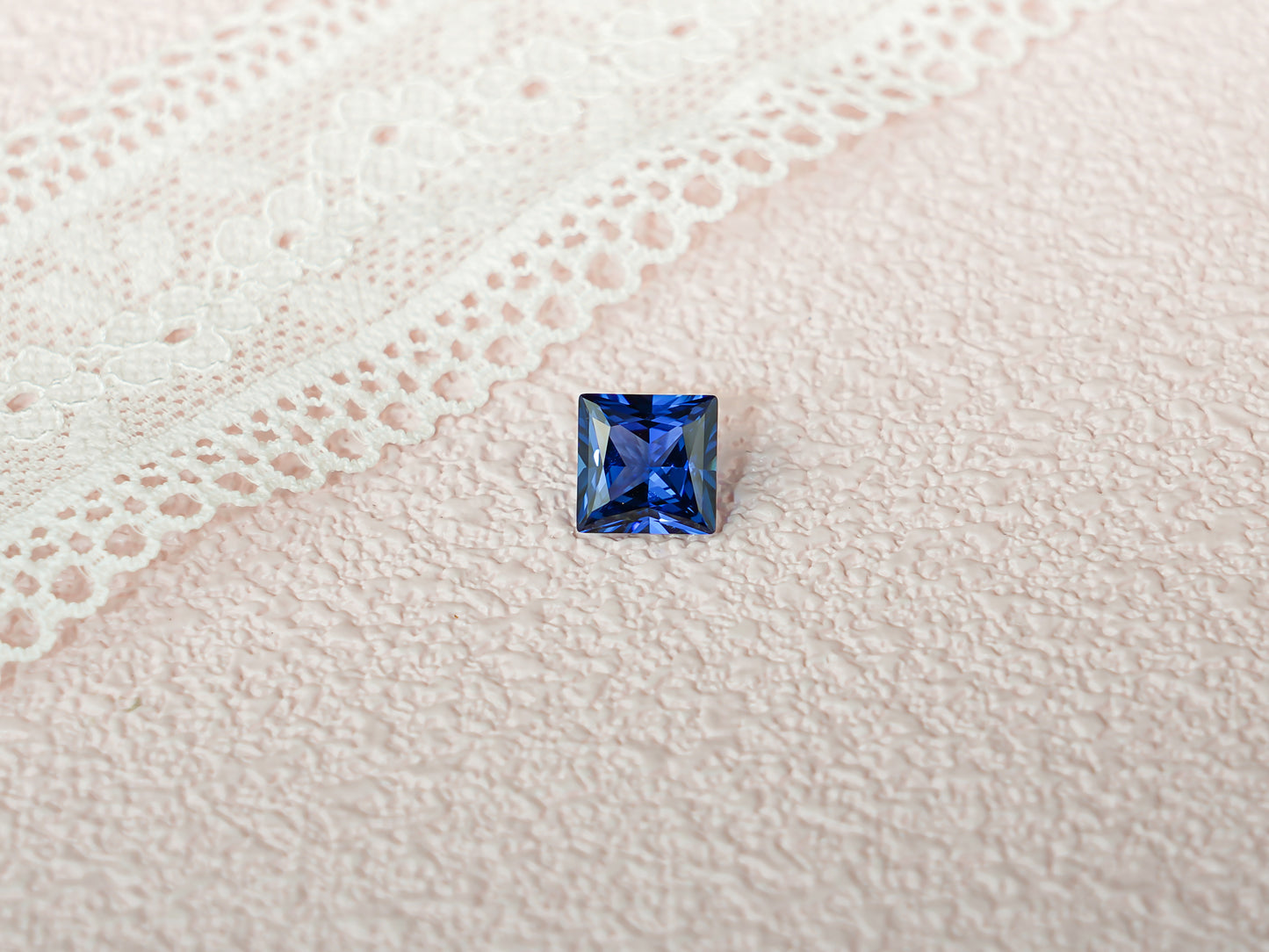 Lab Grown Princess Cut Sapphire Loose Stone for Jewelry Making