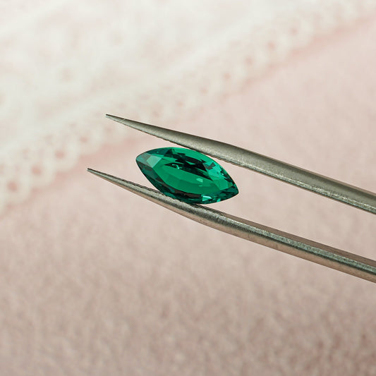 Marquise Cut Lab Grown Emerald Loose Stone for Jewelry Making