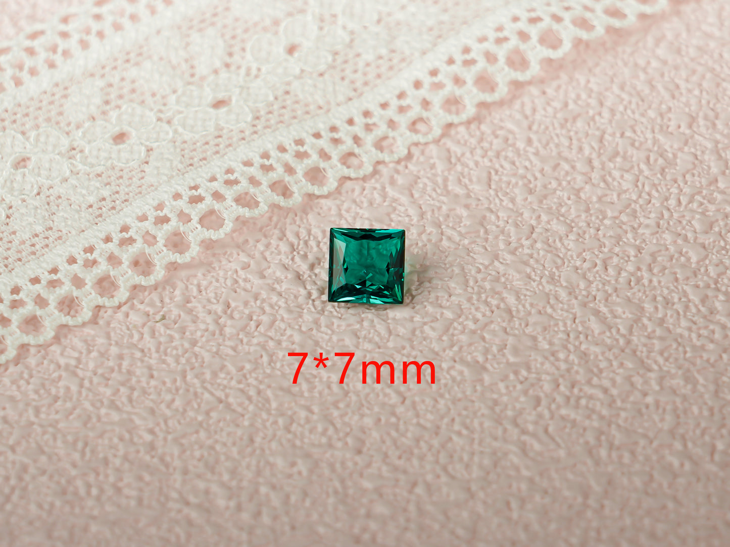 Princess Cut Lab Grown Emerald Loose Stone for Jewelry Making