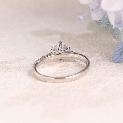 CausYou asscher cut moissanite engagement ring Solid Gold Hidden Halo Asscher Cut Moissanite Engagement Ring