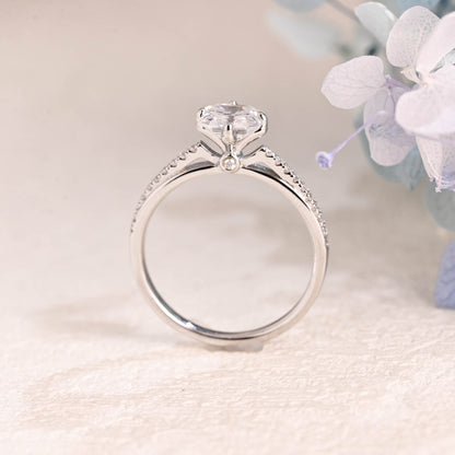 CausYou asscher cut moissanite engagement ring Solid Gold Hidden Halo Asscher Cut Moissanite Engagement Ring