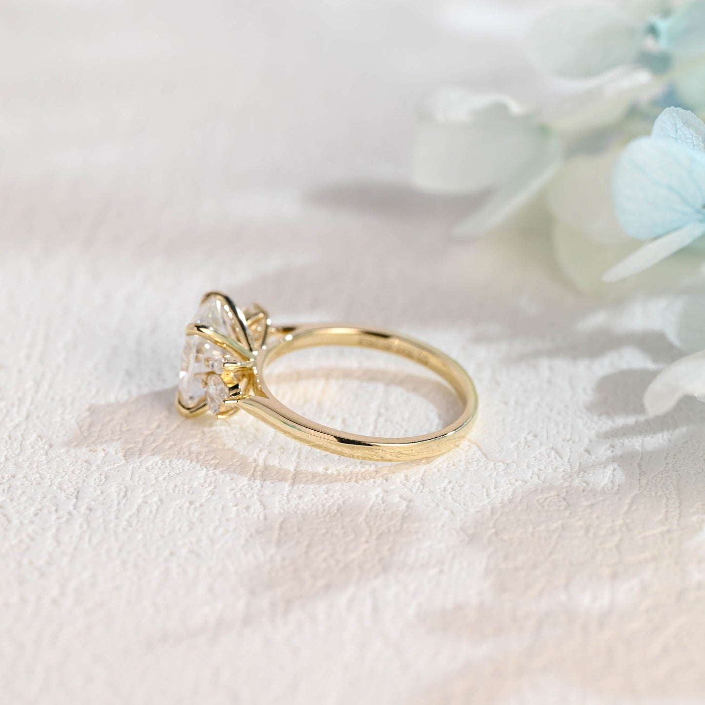 CausYou cushion cut moissanite engagement ring CausYou Solid Gold Elongated Cushion Cut Moissanite Engagement Ring, Cluster Promise Ring, Proposal Ring, Gift for Women Wife