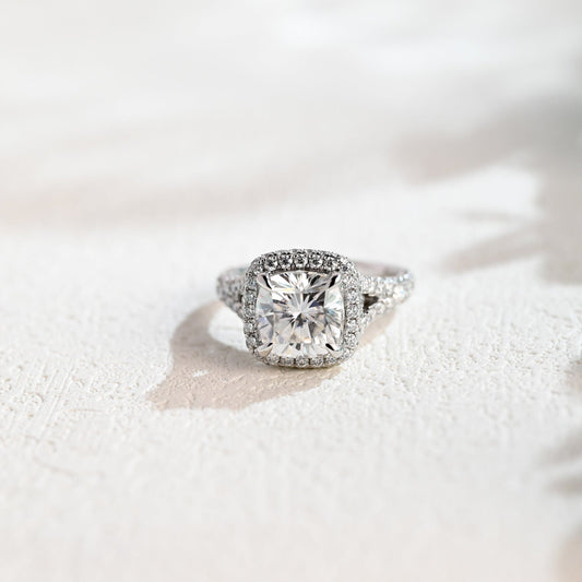 CausYou cushion cut moissanite engagement ring Solid Gold Cushion Cut Moissanite Engagement Ring, Vintage Promise Ring, Proposal Ring, Gift for Woman, Wife