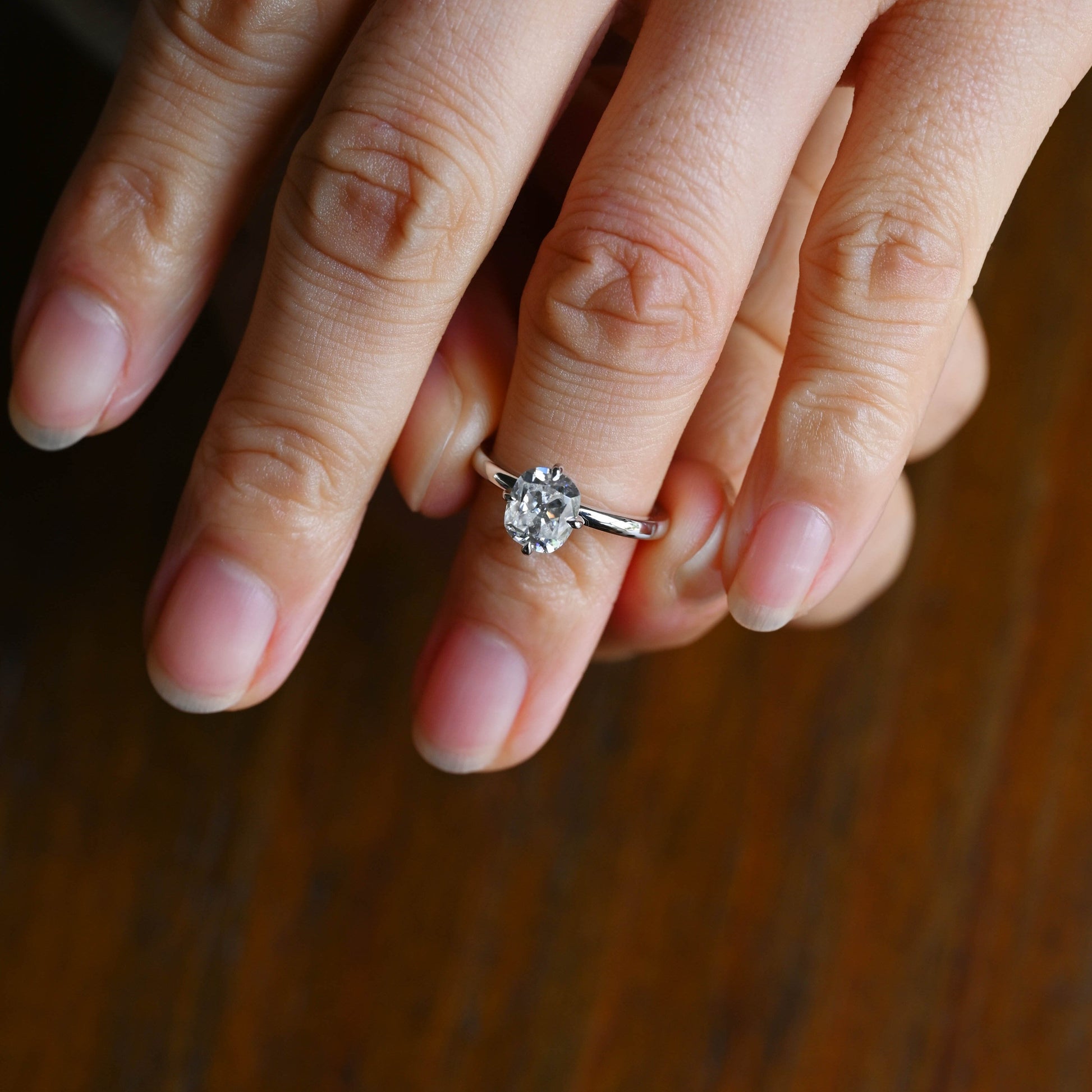 CausYou cushion cut moissanite engagement ring Solid Gold Old European Elongated Cushion Cut Moissanite Engagement Ring