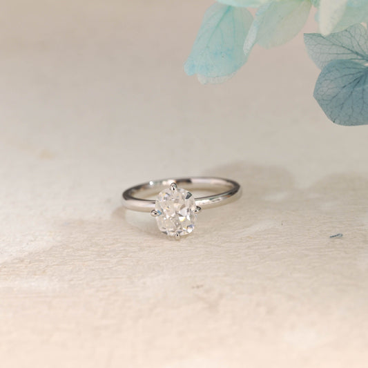 CausYou cushion cut moissanite engagement ring Solid Gold Old European Elongated Cushion Cut Moissanite Engagement Ring