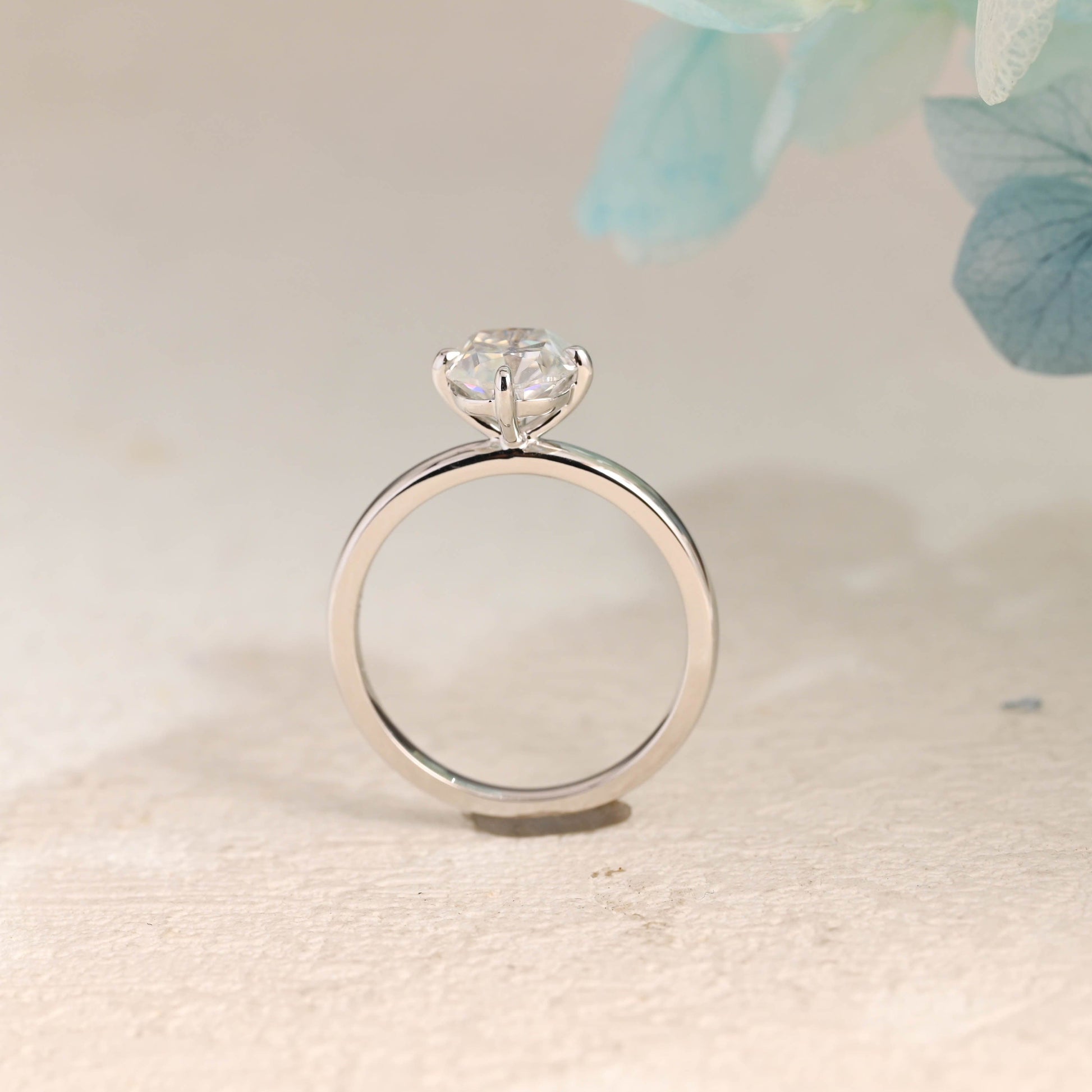 CausYou cushion cut moissanite engagement ring Solid Gold Old European Elongated Cushion Cut Moissanite Engagement Ring