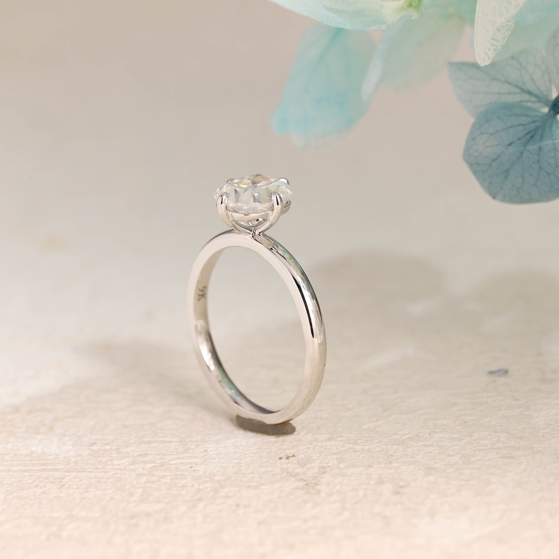 CausYou cushion cut moissanite engagement ring Solid Gold Old European Elongated Cushion Cut Moissanite Engagement Ring