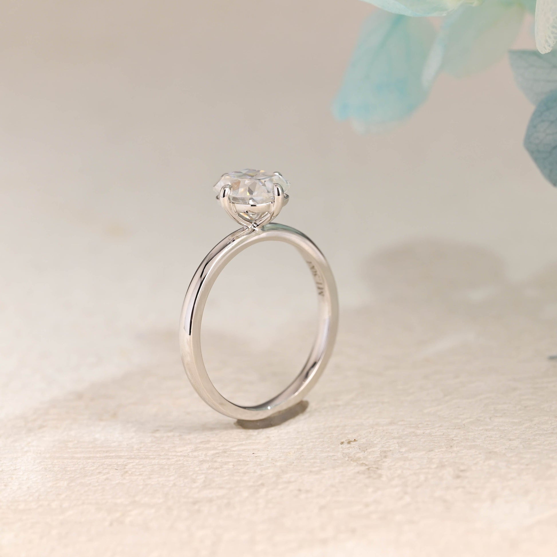 CausYou cushion cut moissanite engagement ring Solid Gold Old European Elongated Cushion Cut Moissanite Engagement Ring