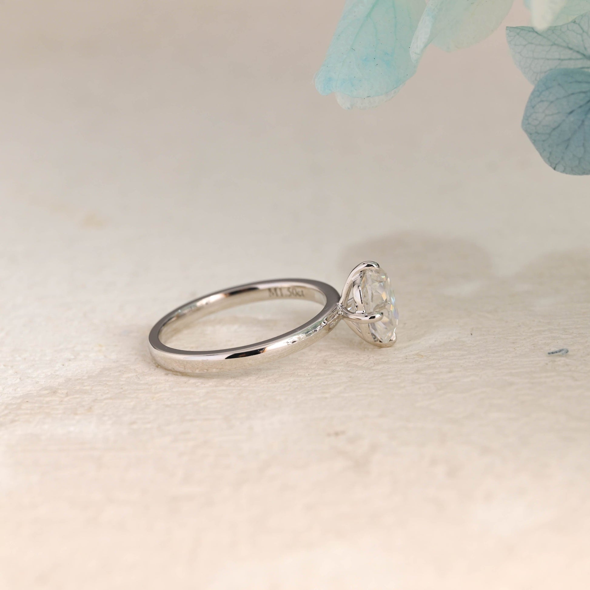 CausYou cushion cut moissanite engagement ring Solid Gold Old European Elongated Cushion Cut Moissanite Engagement Ring
