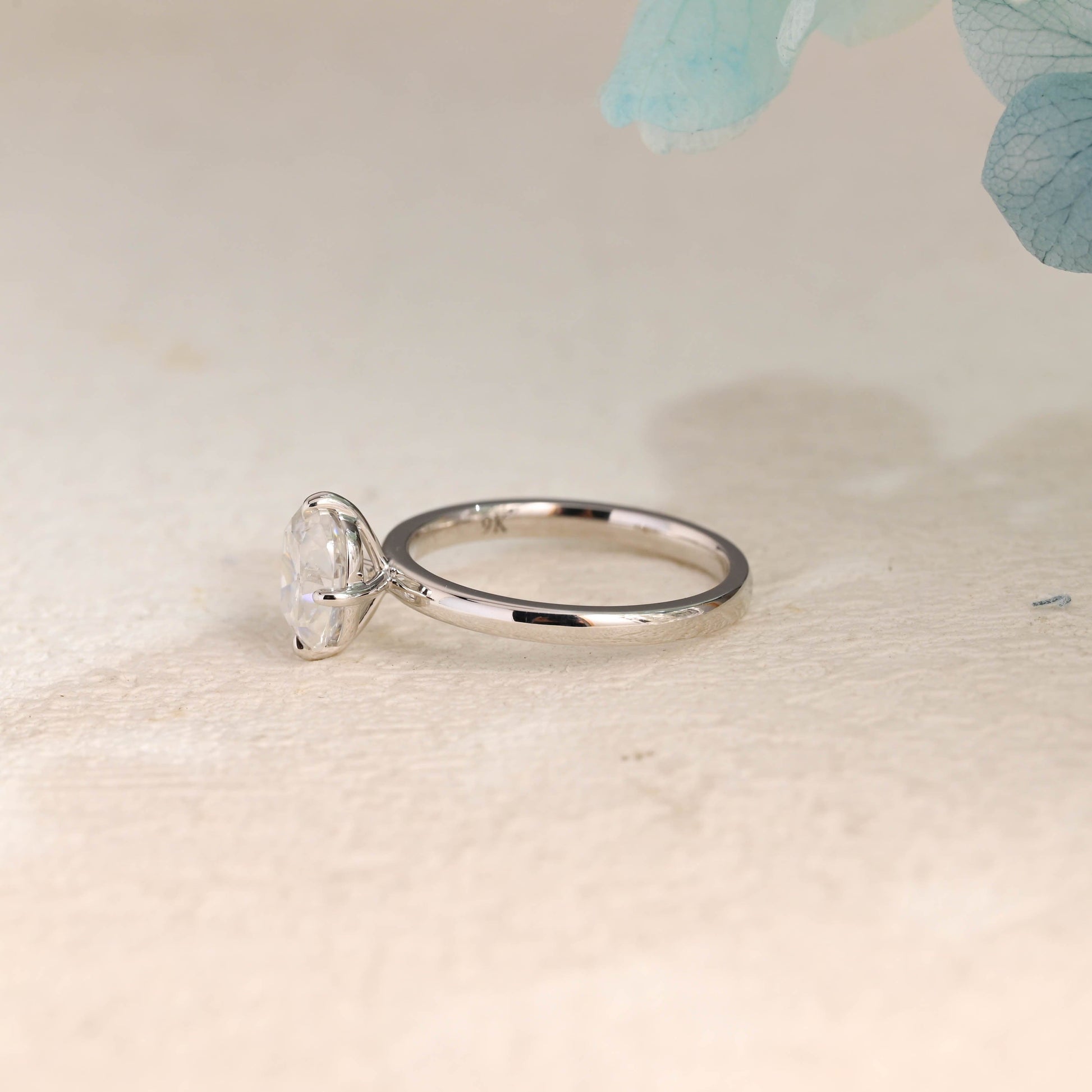 CausYou cushion cut moissanite engagement ring Solid Gold Old European Elongated Cushion Cut Moissanite Engagement Ring