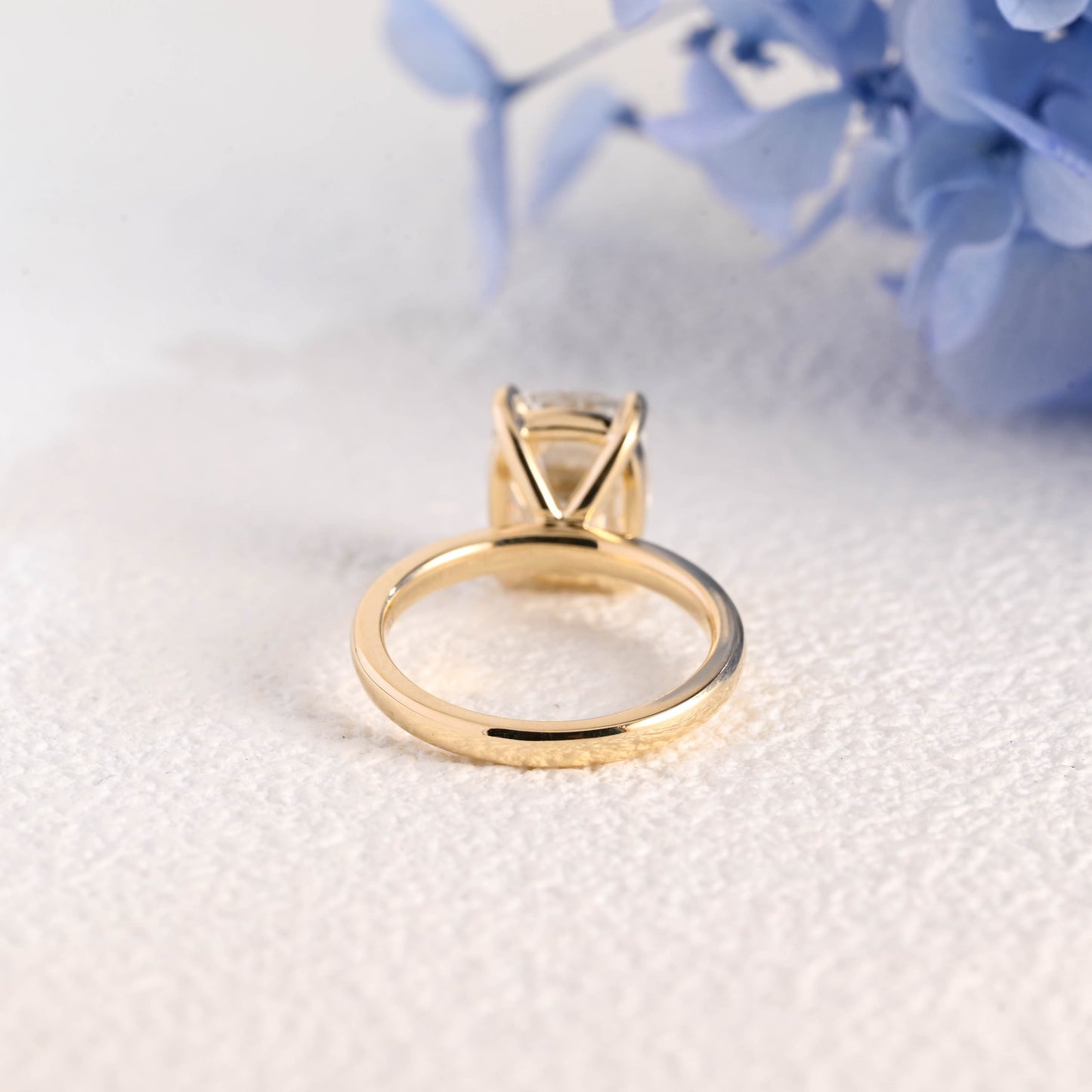 CausYou cushion cut moissanite engagement ring Solid Gold Solitaire Elongated Cushion Cut Moissanite Engagement Ring