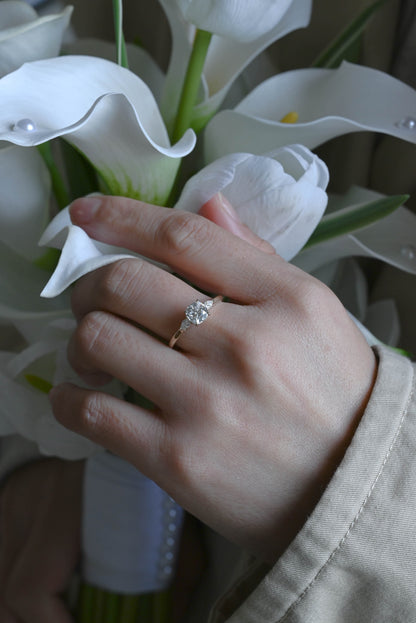 CausYou cushion cut moissanite engagement ring Solid Gold Three Stone Cushion Cut Moissanite Engagement Ring