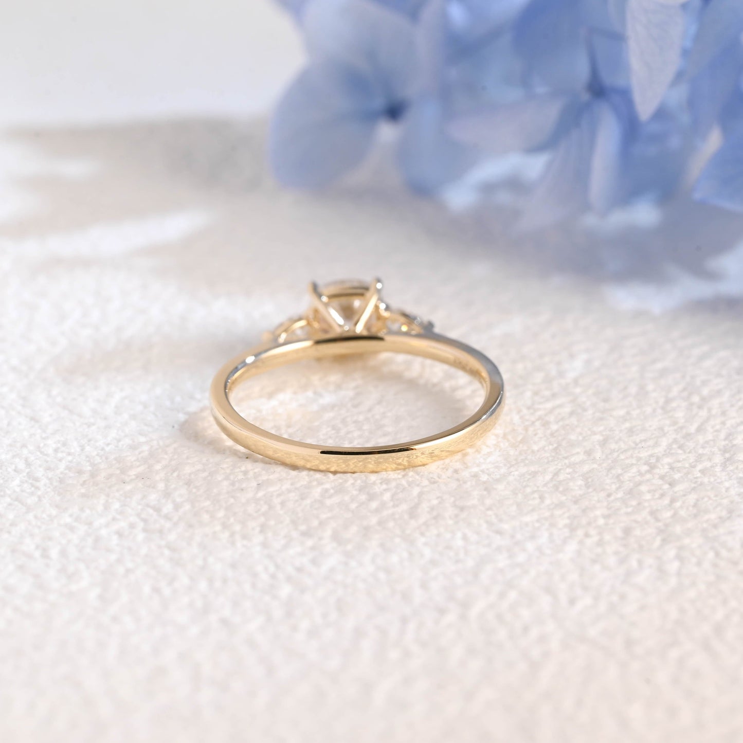 CausYou cushion cut moissanite engagement ring Solid Gold Three Stone Cushion Cut Moissanite Engagement Ring