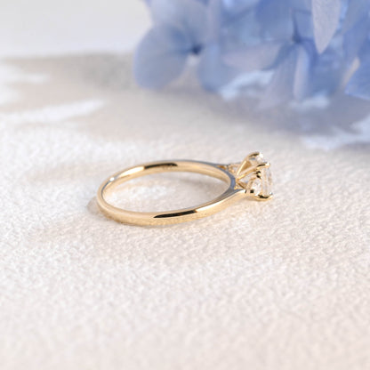 CausYou cushion cut moissanite engagement ring Solid Gold Three Stone Cushion Cut Moissanite Engagement Ring