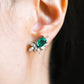 CausYou earrings CausYou Solid Gold Lab Grown Emerald Earrings Studs, Marquise Accents Moissanite Earrings, Accessories for Women Wife