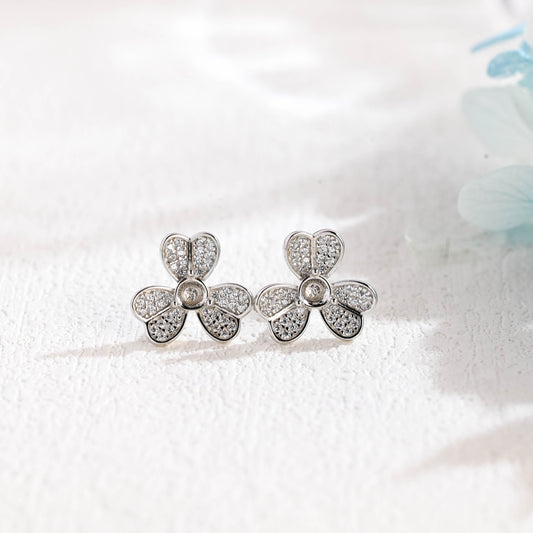 CausYou earrings CausYou Solid Gold Lucky Clover Moissanite Earrings, Clover Studs Accessories for Women Wife