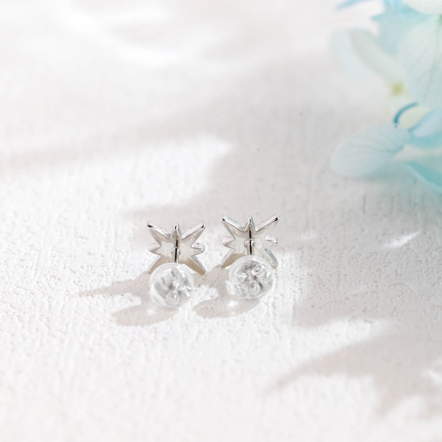 CausYou earrings CausYou Solid Gold North Star Moissanite Earrings, Starburst Studs Wedding Accessories for Women Wife