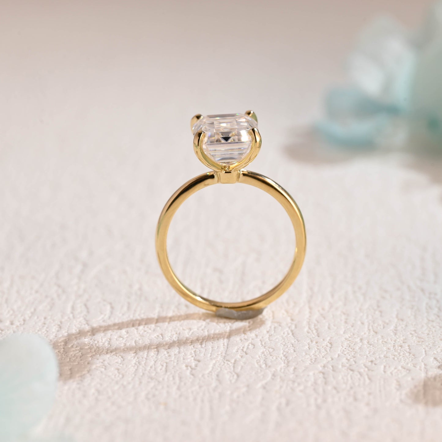 CausYou emerald cut moissanite engagement ring CausYou Solid Gold Emerald Cut Moissanite Engagement Ring, Promise Ring, Proposal Ring, Gift for Woman, Wife