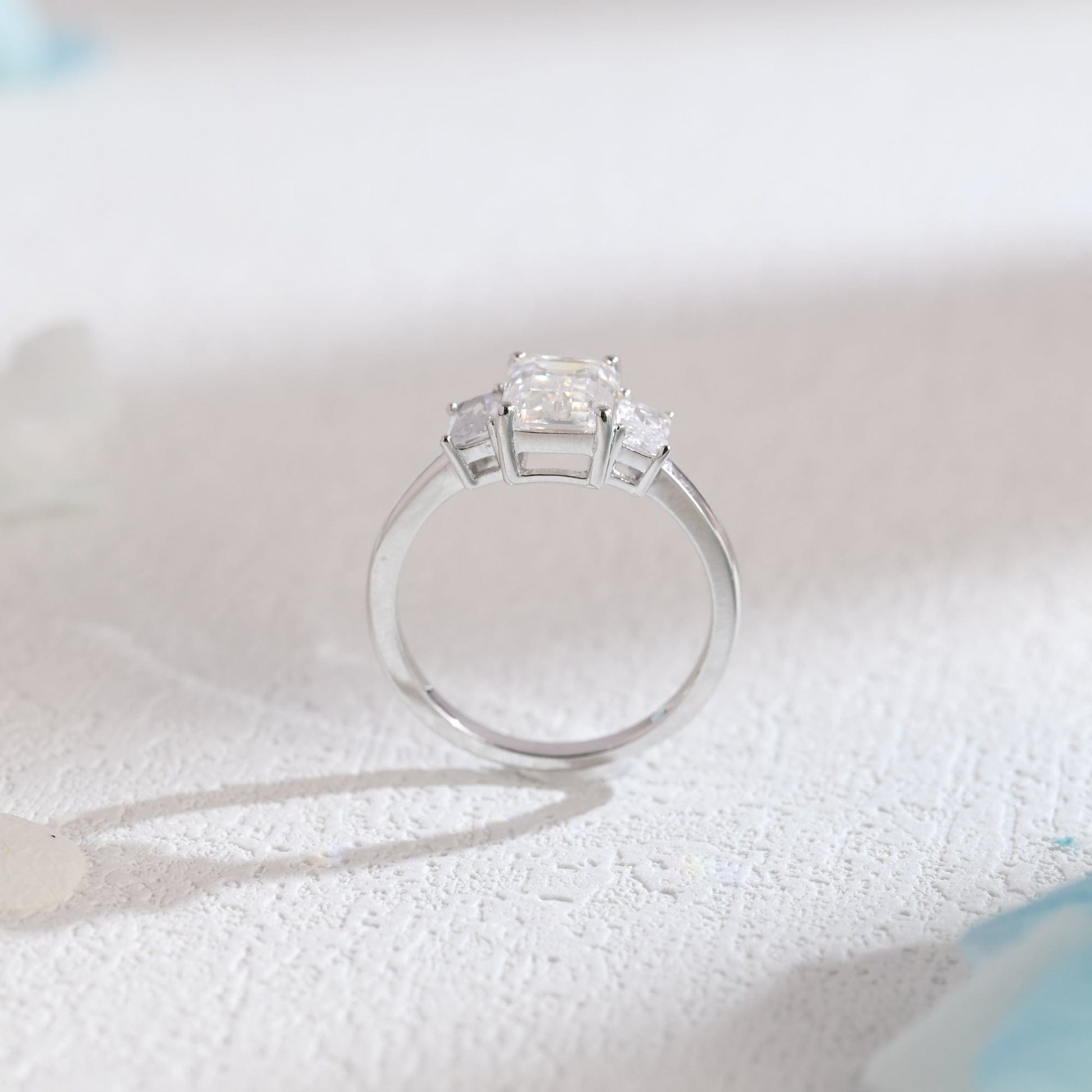 CausYou emerald cut moissanite engagement ring CausYou Solid Gold Emerald Cut Moissanite Engagement Ring, Promise Ring, Proposal Ring, Gift for Woman, Wife