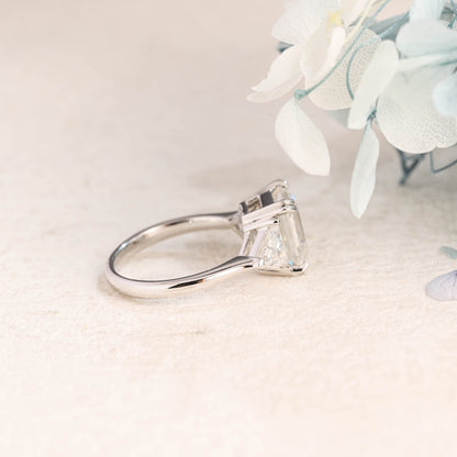CausYou emerald cut moissanite engagement ring Emerald Cut Moissanite Engagement Ring