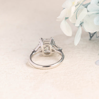 CausYou emerald cut moissanite engagement ring Emerald Cut Moissanite Engagement Ring