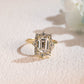 CausYou emerald cut moissanite engagement ring Solid Gold Emerald Cut Moissanite Engagement Ring, Promise Ring, Proposal Ring, Gift for Woman, Wife