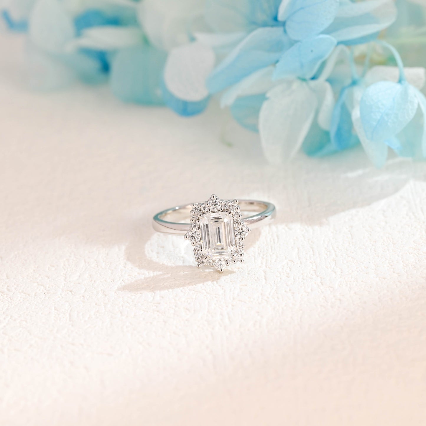 CausYou emerald cut moissanite engagement ring Solid Gold Emerald Cut Moissanite Engagement Ring, Promise Ring, Proposal Ring, Gift for Woman, Wife