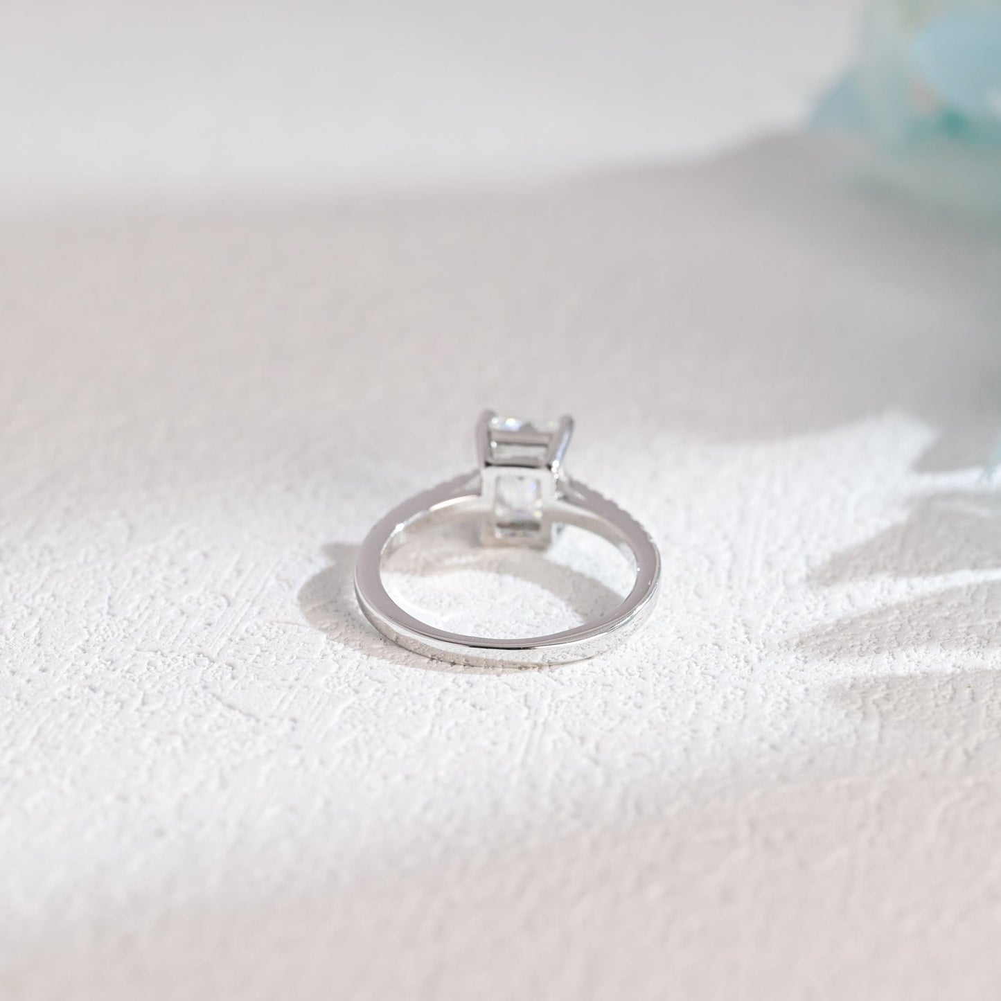 CausYou emerald cut moissanite engagement ring Solid Gold Emerald Cut Moissanite Engagement Ring, Promise Ring, Proposal Ring, Gift for Woman, Wife