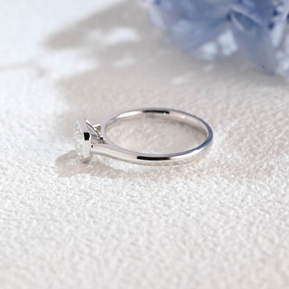 CausYou emerald cut moissanite engagement ring Solid Gold Solitaire Bezel Emerald Cut Moissanite Engagement Ring