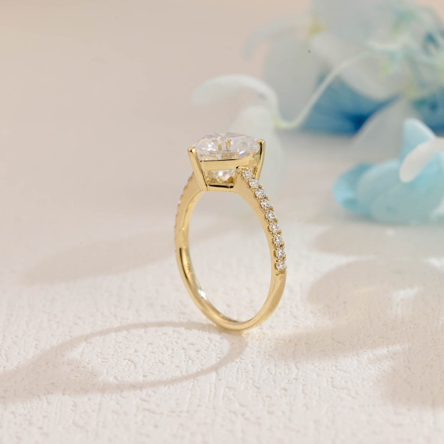 CausYou Heart cut moissanite engagement ring CausYou Solid Gold Heart Cut Moissanite Engagement Ring, Paved Promise Ring, Proposal Ring Wedding Ring for Women