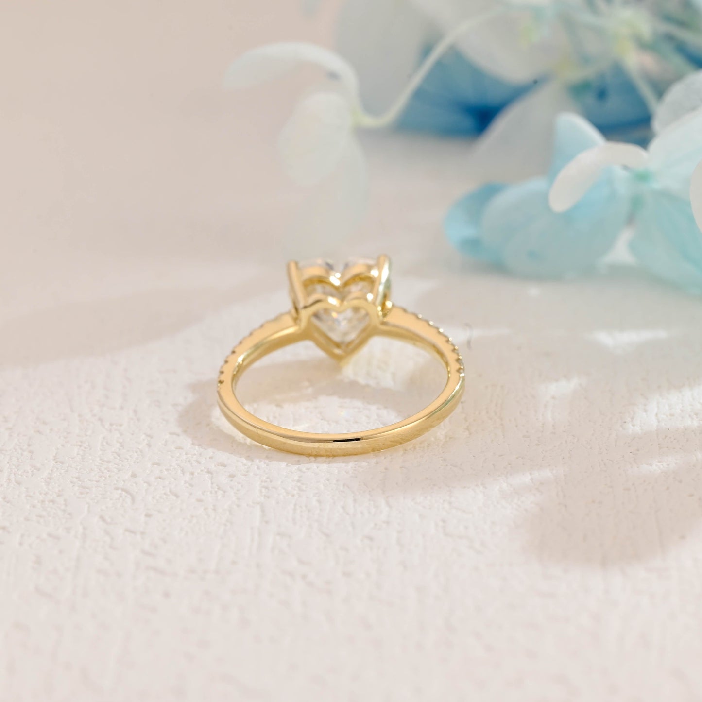 CausYou Heart cut moissanite engagement ring CausYou Solid Gold Heart Cut Moissanite Engagement Ring, Paved Promise Ring, Proposal Ring Wedding Ring for Women