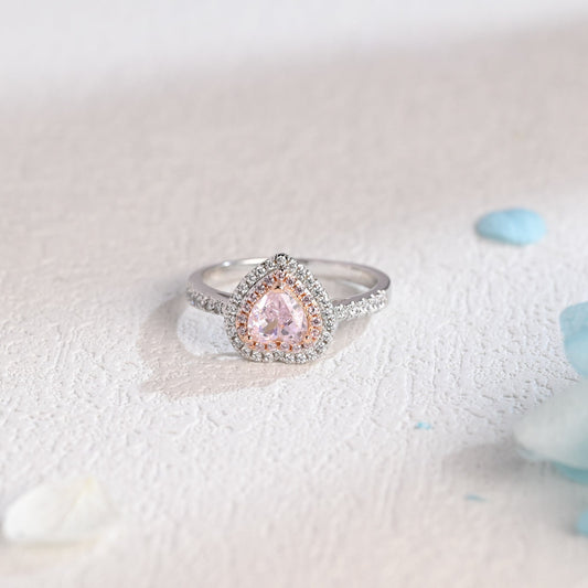 CausYou Heart cut moissanite engagement ring CausYou Solid Gold Heart Cut Pink Sapphire Engagement Ring, Promise Ring, Proposal Ring, Gift for Woman